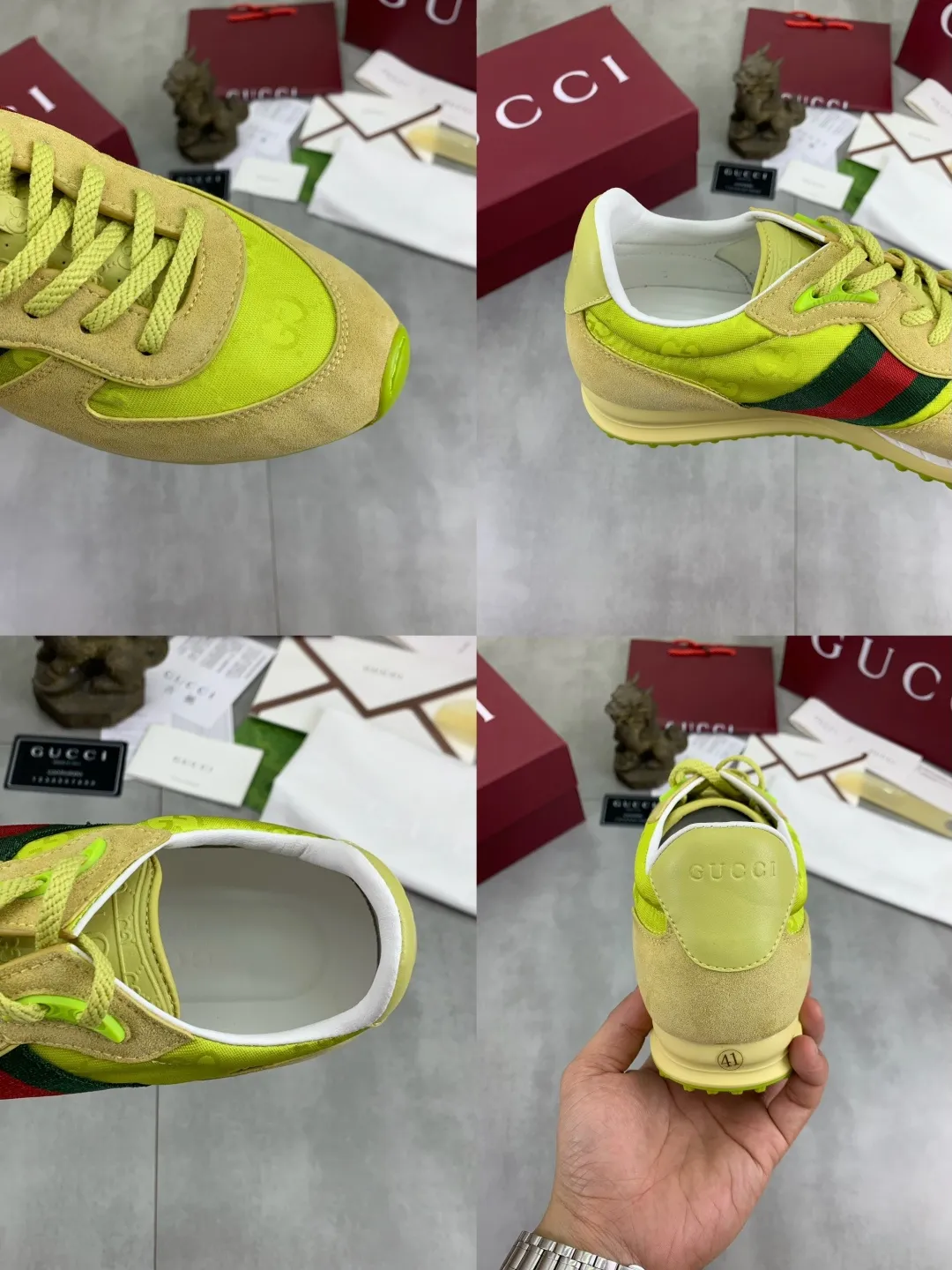 Men's shoes 💰P640 New Gucci Gucci Top version Latest catwalk style Re-Motion series Thick-soled casual sports shoes Original purchase and development ▪️Fabric: Original custom imported first-layer cowhide ▪️Sole: Original molded TPU material ▪️Sole thickness: 3.5CM ▪️Size: Men 39-45 Color: 8️⃣ colors available, boutique packaging